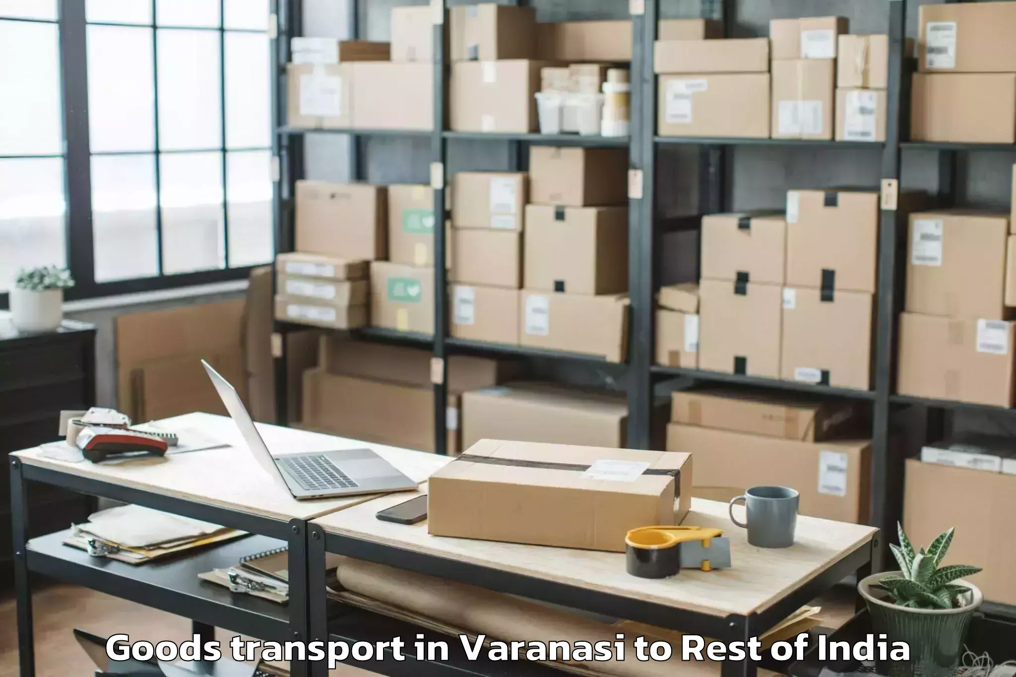 Top Varanasi to Karnah Goods Transport Available